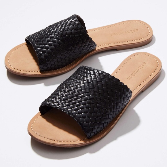 Salt + Umber Shoes - Salt + Umber Demi Leather Woven Slides NEW Sz 8
